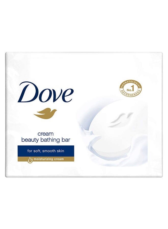 Dove Cream Beauty Bathing Bar With ¼ Moisturizing Cream To Give You Softer, Smoother Skin, 100 g (Pack of 3) - Image 1